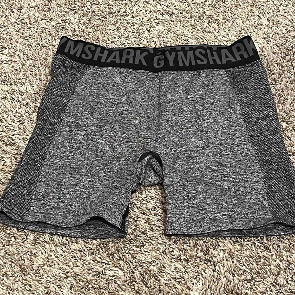 Gymshark Seamless Stretch Bike Workout Shorts Bottoms Grey / Black, Medium